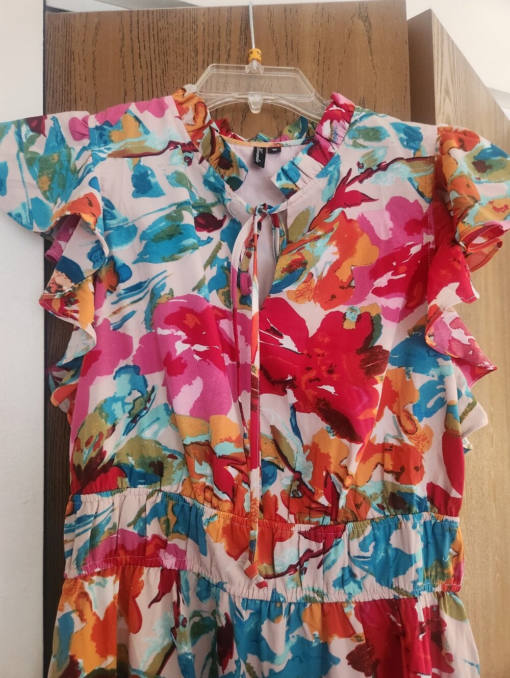 Floral Tie-Neck Maxi Dress in Multi Size Medium - Picture 8 of 13